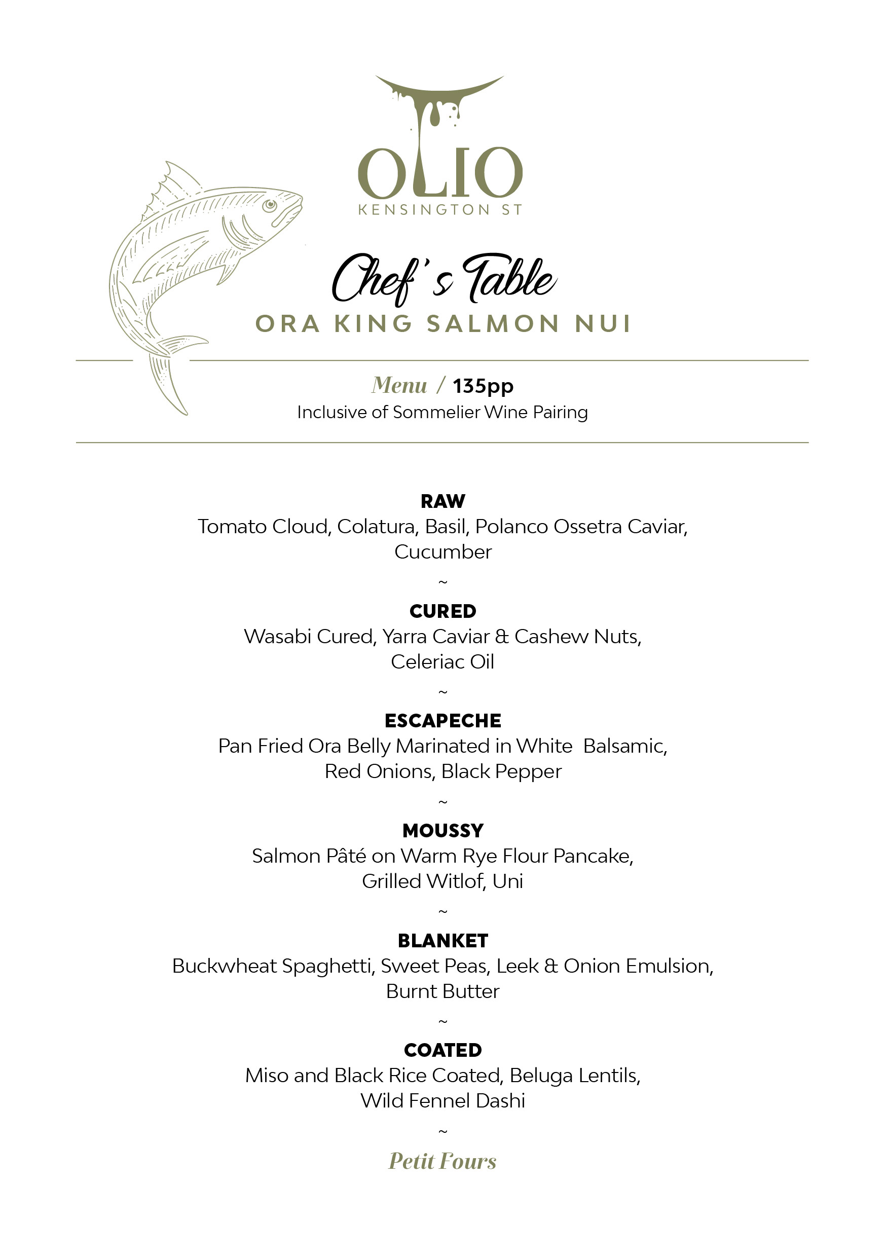 Ora King Menu